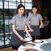 2022  checkered printing short sleeve  tea house/ hot pot men women waitress waiter jacket  wait staf uniform Color color 1