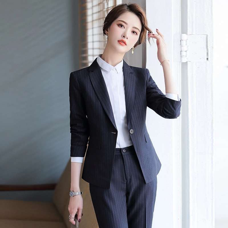 2025 fashion stripes women Attendant pant skirt Suits OL women sales representative work wear formal uniform