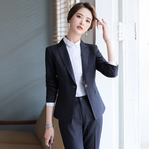 2025 fashion stripes women Attendant pant skirt Suits OL women sales representative work wear formal uniform