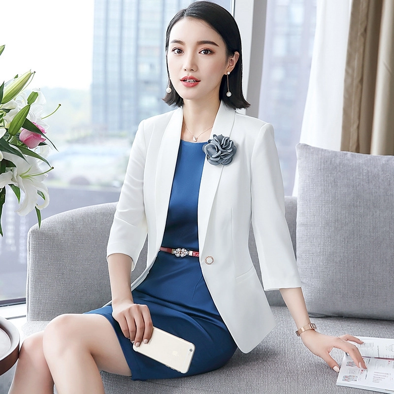2025 fashion  women Attendant dress blazer Suits sales representative formal uniform