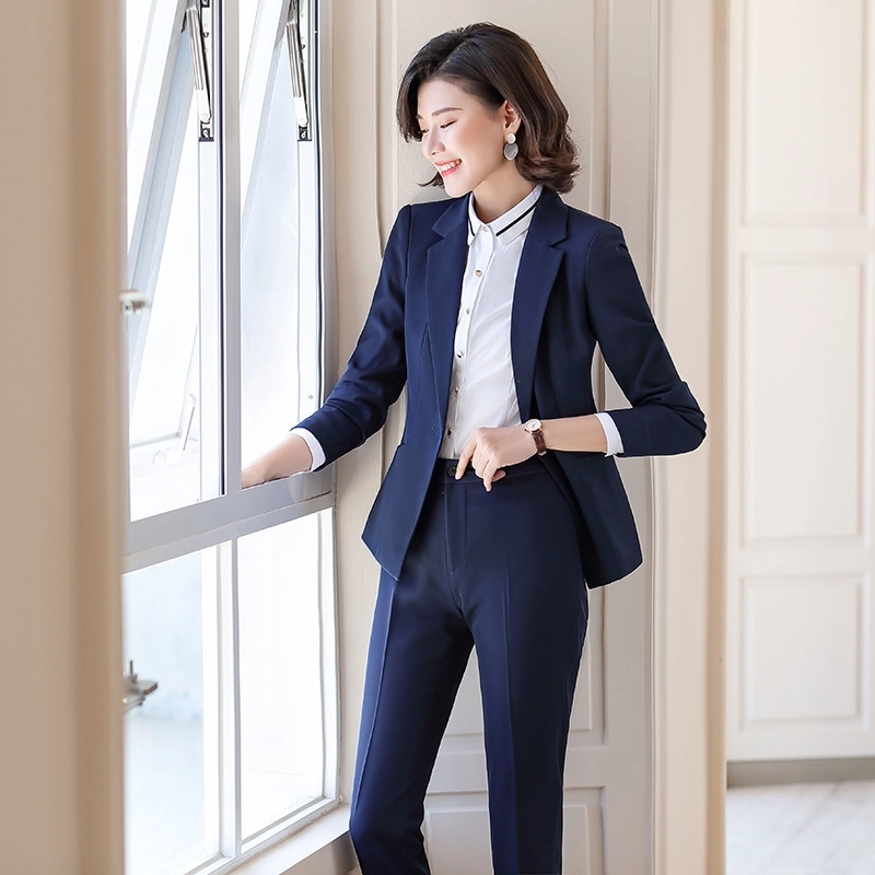 2025 fashion  upgrade slim fit women flight Attendant dress blazer Suits sales representative  suit uniform