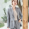 fashion  Korea slim fit upgrade lattice business office lady women suit female pant suit as uniform Color color 2