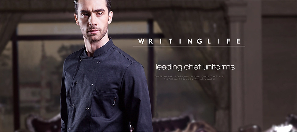 2024 fashion black color invisible button chef jacket workswear uniform