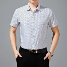 Korea men's short sleeve shirt knit cotton fabric