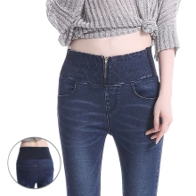 high quality america style sexy fit argyle wide waist denim women's jeans pant