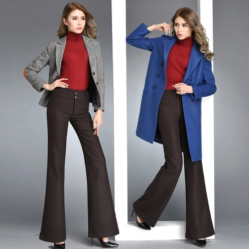 Europe office business women flare pant wool fabric toursers