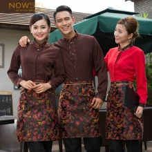 waiter uniform shirts dragon print apron