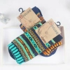 knitted jacquard pattern casual thicken men's cotton socks