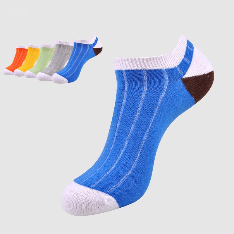 candy patchwork seamless Y heel short sport sock for men
