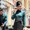  long sleeve hotel restaurant waiter waitress shirt,uniform work wear