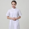 short sleeve side open nurse coat Color White