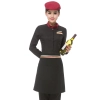 long sleeve Asian design hotel bar waiter waitress uniform Color women black