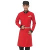 long sleeve Asian design hotel bar waiter waitress uniform Color men red