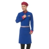 long sleeve Asian design hotel bar waiter waitress uniform Color men blue
