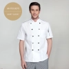 Europe America design short/ long sleeve unisex cook coat chef uniform Color white(hem) short sleeve