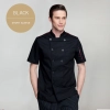 Europe America design short/ long sleeve unisex cook coat chef uniform Color black short sleeve