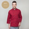 Europe America design short/ long sleeve unisex cook coat chef uniform Color wine long sleeve