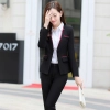 Korea women suit office lady pant suits Color Black