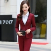 Korea women suit office lady pant suits Color Wine
