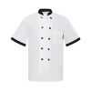 new design black hem collar cook chef coat cook uniform Color black collar