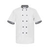 new design black hem collar cook chef coat cook uniform Color grid collar