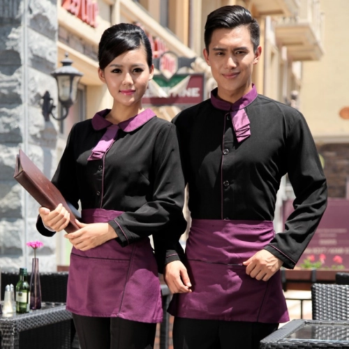 Peter Pan collar men & women shirt,Professional waiter uniform