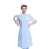 white collar short sleeve long coat for nurse hospital doctor Color Light Blue