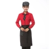 Europe restaurants coffee bar waiter waitress uniform wholesale Color women red