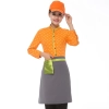 horse print  waiter uniform shirts and apron Color women orange