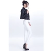 sexy low waist PU leather young girls legging pant Color white