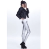 sexy low waist PU leather young girls legging pant Color sliver