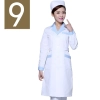 winter high quality long sleeve front opening nurse doctor coat uniform Color women white ( light blue collar)