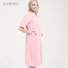 Europe short sleeve summer wing collar women doctor nurse coat Color Pink
