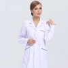 new arrival hospital notch lapel doctor coat nurse uniforms Color women long sleeve navy hem