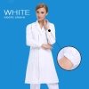 new arrival hospital notch lapel doctor coat nurse uniforms Color women long sleeve white(elastic sleeve)