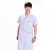 new arrival hospital notch lapel doctor coat nurse uniforms Color men short sleeve white(navy hem)