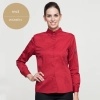 long sleeve button down collar waiter waitress shirt uniform Color women red