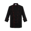 2022 new design high quality restaurant hotel kitchen chef's coat uniform discount wholesale Color black(red button)