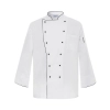 2022 new design zipper side opening estaurant hotel kitchen chef's coat uniform baker jacket wholesale Color white(only black button)