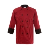hote sale,autumn long sleeve large size Europe kitchen chef cook uniform coat Color long sleeve red  chef coat
