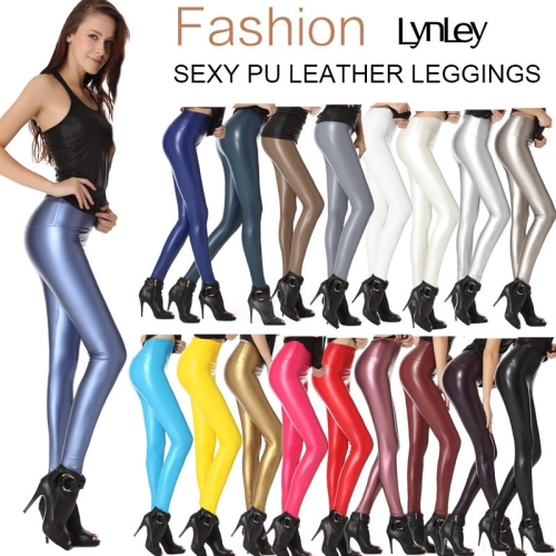 sexy skinny fashion high quality PU leather tight women's legging pant