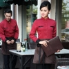 high quality long sleeve shirt uniform for waiter waitress Color wine waitress