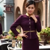 golden hem high quality wineshop hotel uniform workwear Color women purple(skirt + blazer)