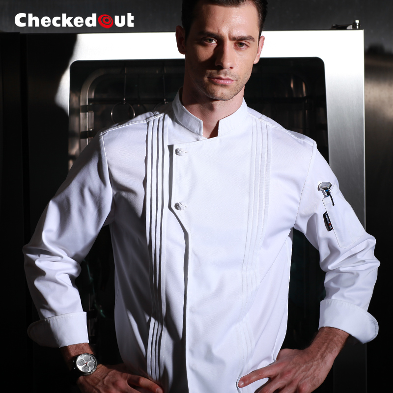 Nobal Pleated front design cook workswear chef coat jacket