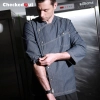 fashion overlap denim unisex chef work coat clothing