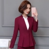 red office style women work skirt suits pant suits