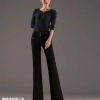 new woolen warm winter women's wide leg trousers flare pant