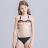 fashion wrapped chest teen girl  swimwear two piece set Color 2