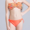 fashion wrapped chest teen girl  swimwear two piece set