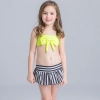 fashion wrapped chest teen girl  swimwear two piece set